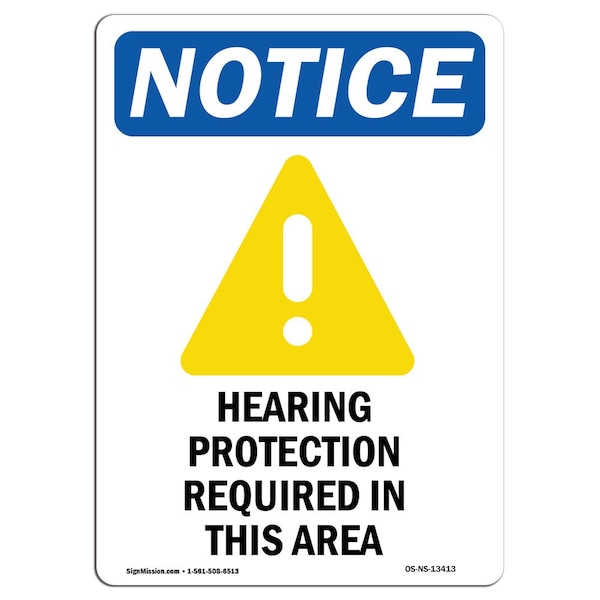 OSHA, Hearing Protection, 5in X 3.5in, 10PK, 3.5" W, 5" H, Portrait, PK10, OS-NS-D-35-V-13413-10PK